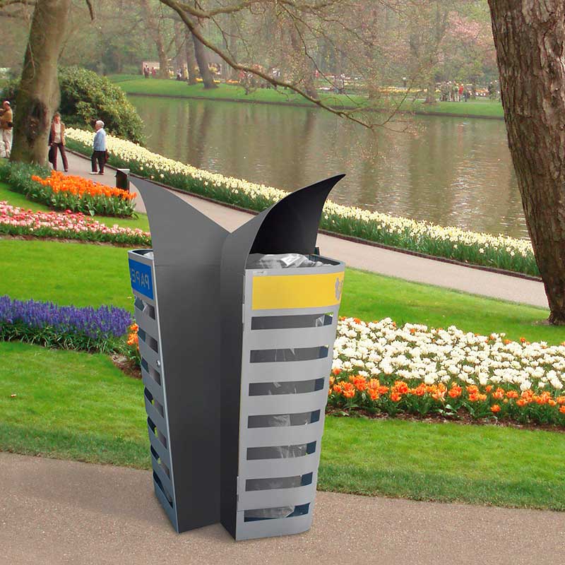 Paperera de reciclatge exterior Sidney